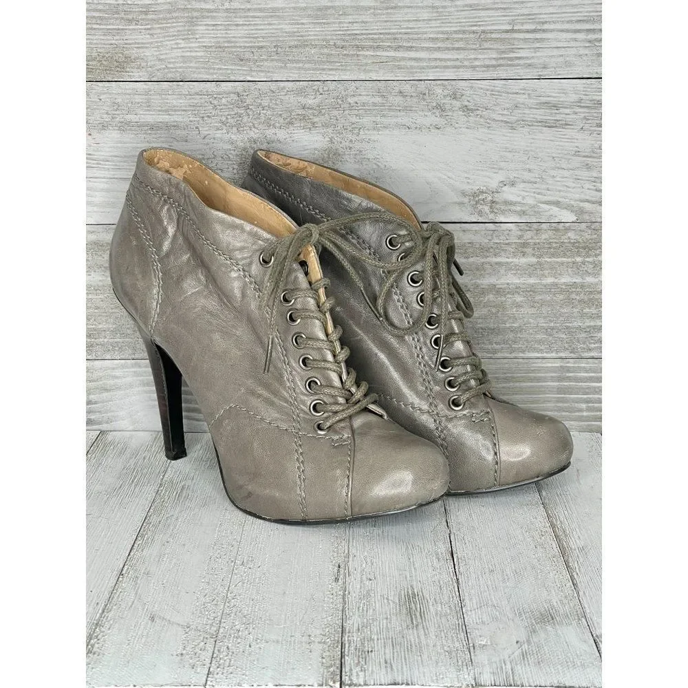 Nine West High Heel Lace Up Booties Size 6